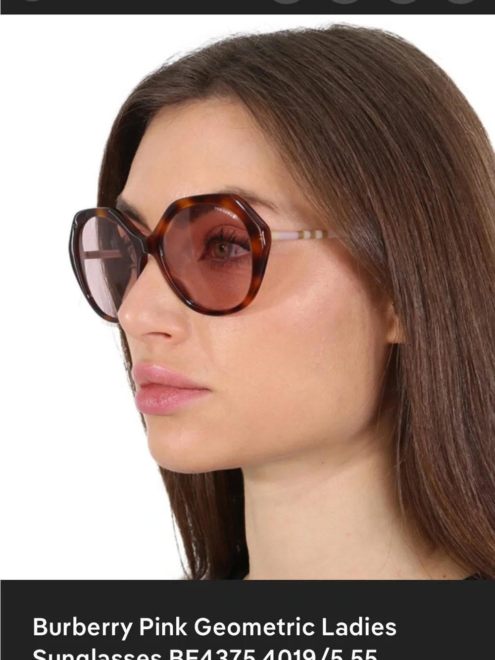 New Okd Stock Burberry B4375 4019/5 Pink Light Havana Sunglasses -